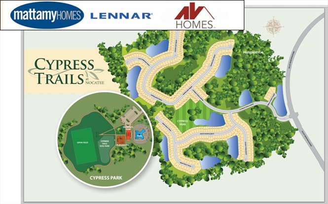 Lennar, AVHomes and Mattamy soon starting to release lots in Cypress Trails.